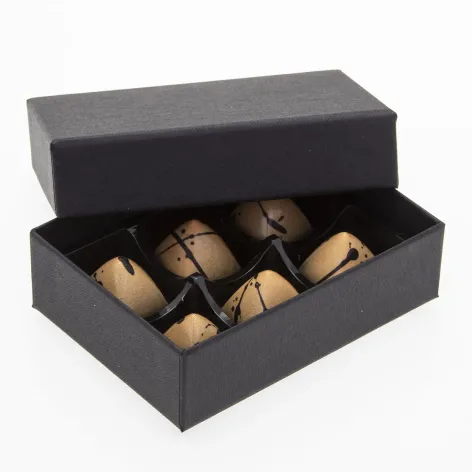 Pack of 20.webp 6 Choc Board Box & Lid; Black - Textured